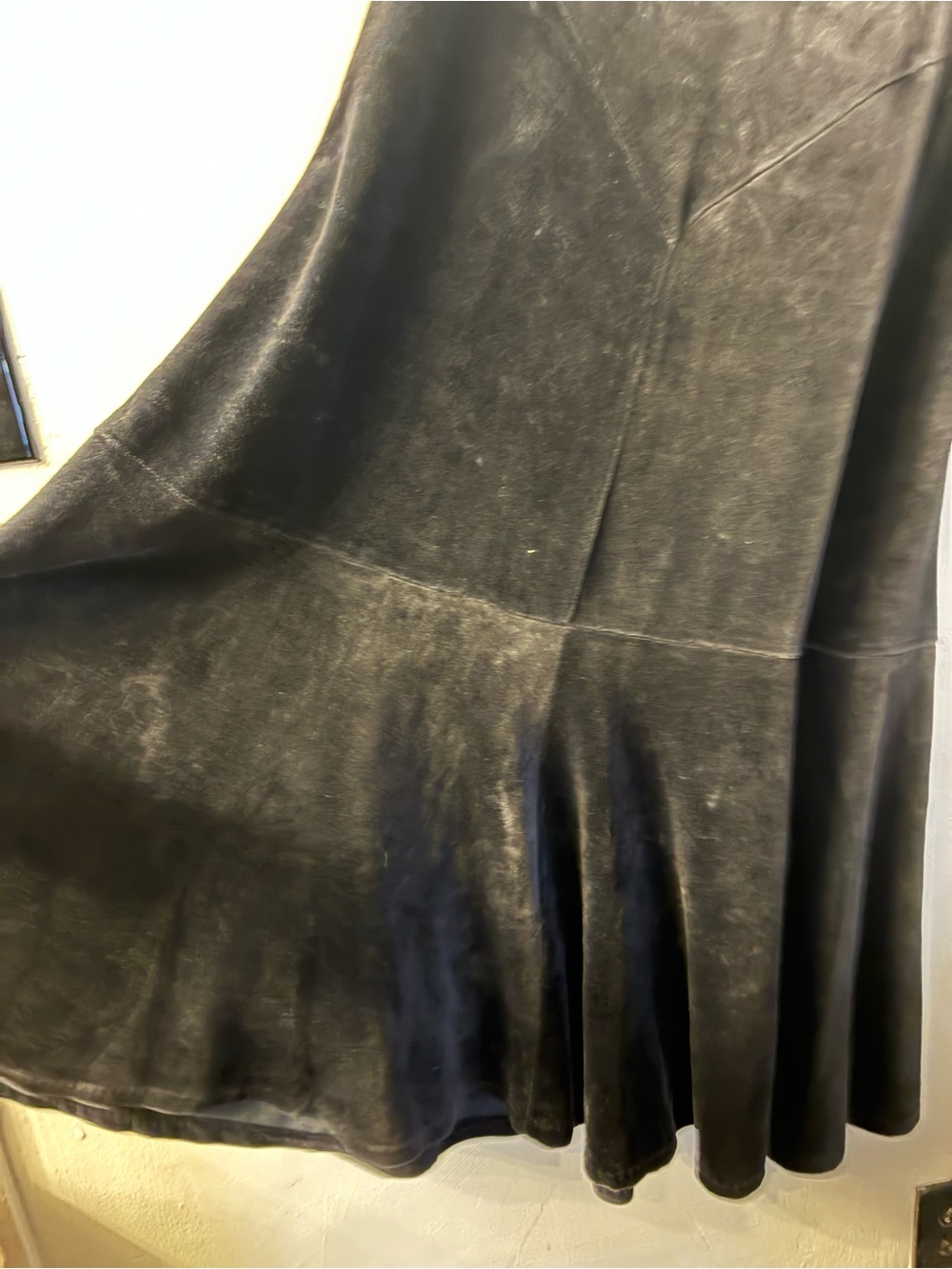 Vintage 1980’s Original Rare Betsey Johnson Punk Label Velvet Maxi Dress Black - Picture 6 of 13